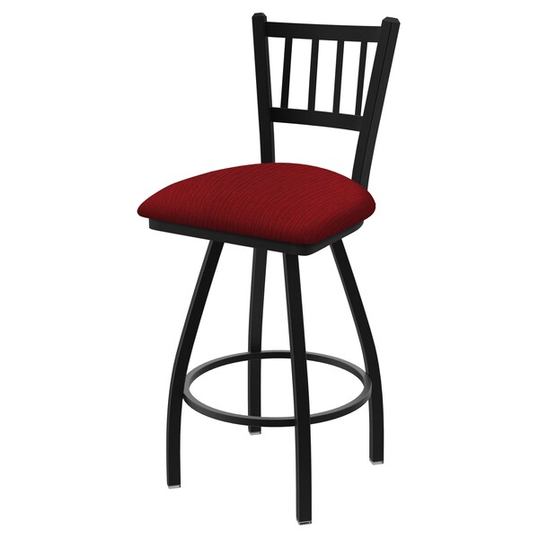 Holland Bar Stool Co 36" Swivel Bar Stool, Black Wrinkle, Graph Ruby Seat 81036BW016 - main